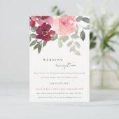 シックエレガント赤面ブルゴーニュバラフローラ披露宴 エンクロージャーカード (スタンド正面)