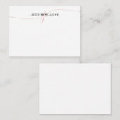 シックエレガント赤面ミニマルピンクスクリプトモノグラム ノートカード (正面/裏面)