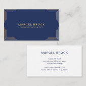 シックエレガント金ゴールドとネイビーブルー 名刺 (正面/裏面)