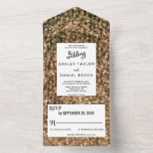 シックエレガント金ゴールドのラ結婚イト《写真》ぼけ味結婚すべて オールインワン招待状 (内側)