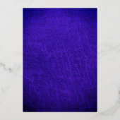 シックエレガント金ゴールドオンブルーレザー結婚ズ 箔招待状 (裏面)