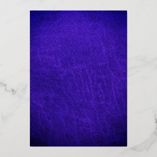 シックエレガント金ゴールドオンブルーレザー結婚ズ 箔招待状 (裏面)