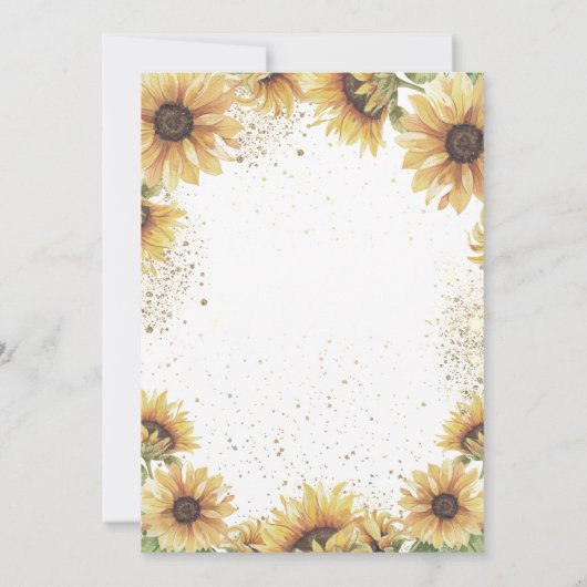 シックエレガント金ゴールドクロスサンフラワーバプテスマ 招待状 (裏面)