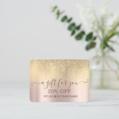 シックエレガント金ゴールドグリッターバラ金ゴールド 割引カード (スタンド正面)