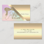 シックエレガント金ゴールドグリッターヘアードレー 名刺 (正面/裏面)