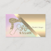 シックエレガント金ゴールドグリッターヘアードレー 名刺 (正面)