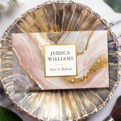 シックエレガント金ゴールドグリッターマーブルモダン 名刺