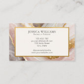 シックエレガント金ゴールドグリッターマーブルロモダンゴ 名刺 (裏面)