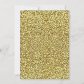 シックエレガント金ゴールドグリッター金ゴールドバラスウィート16 招待状 (裏面)
