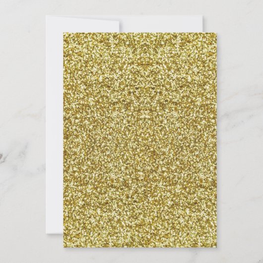 シックエレガント金ゴールドグリッター金ゴールドバラスウィート16 招待状 (裏面)