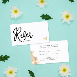 シックエレガント金ゴールドシザーズ美容師顧客 紹介カード