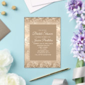 シックエレガント金ゴールドシャンパンヴィンテージブライダルシャワー アクリル招待状 (インサイチュ (ウェディング))