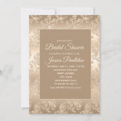 シックエレガント金ゴールドシャンパンヴィンテージブライダルシャワー 招待状 (正面)
