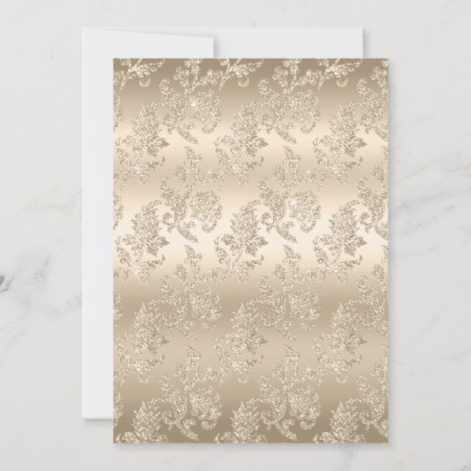 シックエレガント金ゴールドシャンパンヴィンテージブライダルシャワー 招待状 (裏面)