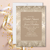 シックエレガント金ゴールドシャンパンヴィンテージブライダルシャワー 招待状
