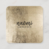 シックエレガント金ゴールドスモダンクエアのミニマリスト スクエア名刺 (正面)