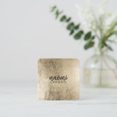 シックエレガント金ゴールドスモダンクエアのミニマリスト スクエア名刺 (スタンド正面)