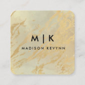 シックエレガント金ゴールドスモダンクエアのミニマリスト スクエア名刺 (正面)