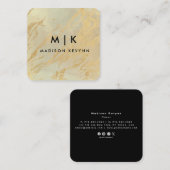 シックエレガント金ゴールドスモダンクエアのミニマリスト スクエア名刺 (正面/裏面)