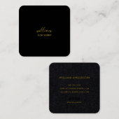 シックエレガント金ゴールドスモダンクエアのミニマリスト スクエア名刺 (正面/裏面)