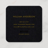 シックエレガント金ゴールドスモダンクエアのミニマリスト スクエア名刺 (裏面)