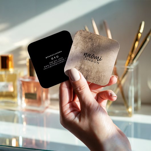 シックエレガント金ゴールドスモダンクエアのミニマリスト スクエア名刺