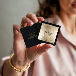 シックエレガント金ゴールドスモダンクエアのミニマリスト スクエア名刺