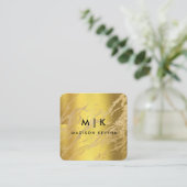 シックエレガント金ゴールドスモダンクエアのミニマリスト スクエア名刺 (スタンド正面)