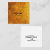 シックエレガント金ゴールドスモダンクエアのミニマリスト スクエア名刺 (正面/裏面)