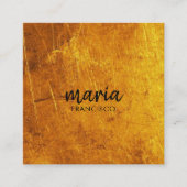 シックエレガント金ゴールドスモダンクエアのミニマリスト スクエア名刺 (正面)