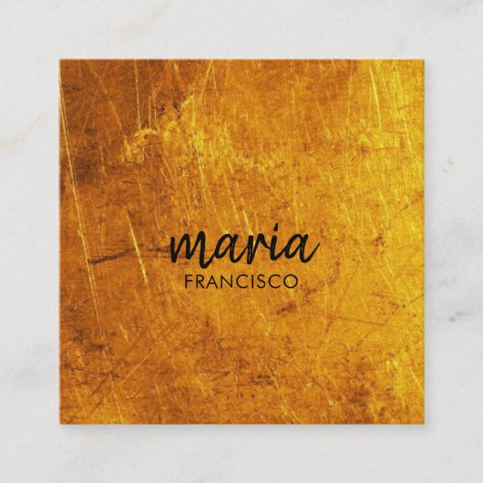シックエレガント金ゴールドスモダンクエアのミニマリスト スクエア名刺 (正面)