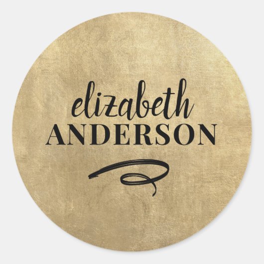 シックエレガント金ゴールドスモダンクエアミニマルクラシックリスト ラウンドシール (正面)