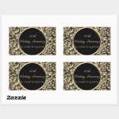 シックエレガント金ゴールドスワーズ記念日 長方形シール (シート)