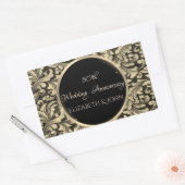 シックエレガント金ゴールドスワーズ記念日 長方形シール (封筒)