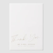 シックエレガント金ゴールドス結婚トのオ感謝していーバレイ ベラム紙招待状 (正面)