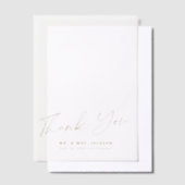 シックエレガント金ゴールドス結婚トのオ感謝していーバレイ ベラム紙招待状 (オフセット)