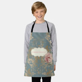 シックエレガント金ゴールドダマスクバラ エプロン (着用した状態)