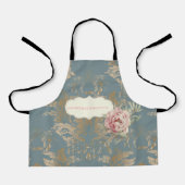 シックエレガント金ゴールドダマスクバラ エプロン (正面)