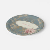 シックエレガント金ゴールドダマスクバラ ペーパープレート (アングル)