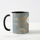 シックエレガント金ゴールドダマスクバラ マグカップ (左)