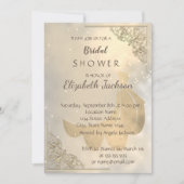 シックエレガント金ゴールドドレスブライダルシャワー 招待状 (正面)