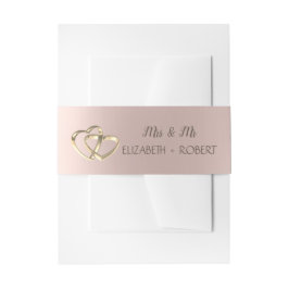 シックエレガント金ゴールドハートバラ金ゴールド 招待状ベリーバンド