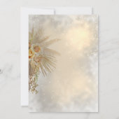 シックエレガント金ゴールドハートボホフラワーズ結婚ーズ 招待状 (裏面)