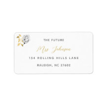 シックエレガント金ゴールドバラブライド差出人住所ラベル