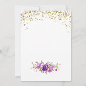 シックエレガント金ゴールドパープルフローラ結婚式招待状 招待状 (裏面)