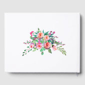 シックエレガント金ゴールドピンクパーソナライズされたフローラ結婚ズ ゲストブック (裏面)