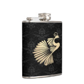 シックエレガント金ゴールドピーコック、ブラックダマスク フラスク (右)