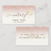 シックエレガント金ゴールドフェザー公証人バラ金ゴールドグリッター 名刺 (正面/裏面)