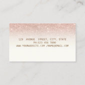 シックエレガント金ゴールドフェザー公証人バラ金ゴールドグリッター 名刺 (裏面)