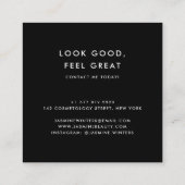 シックエレガント金ゴールドフォイルターコイズ大理石の水色 スクエア名刺 (裏面)